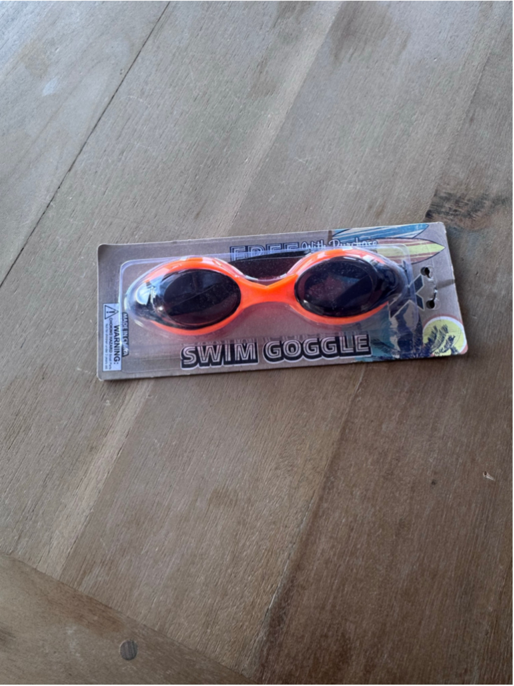 Kids Unbranded Swim Goggles One Size Orange and Black